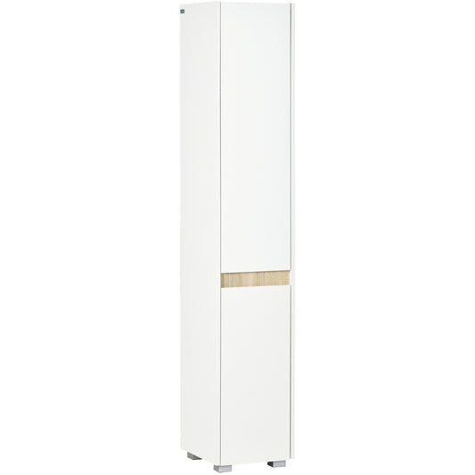 5-Tier Modern Tall Bathroom Cabinet with Adjustable Shelves White
