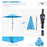 2.7M Patio Tilt Umbrella Sun Parasol Outdoor Garden Sun Shade Aluminium Frame with CrankÔºàBlueÔºâ