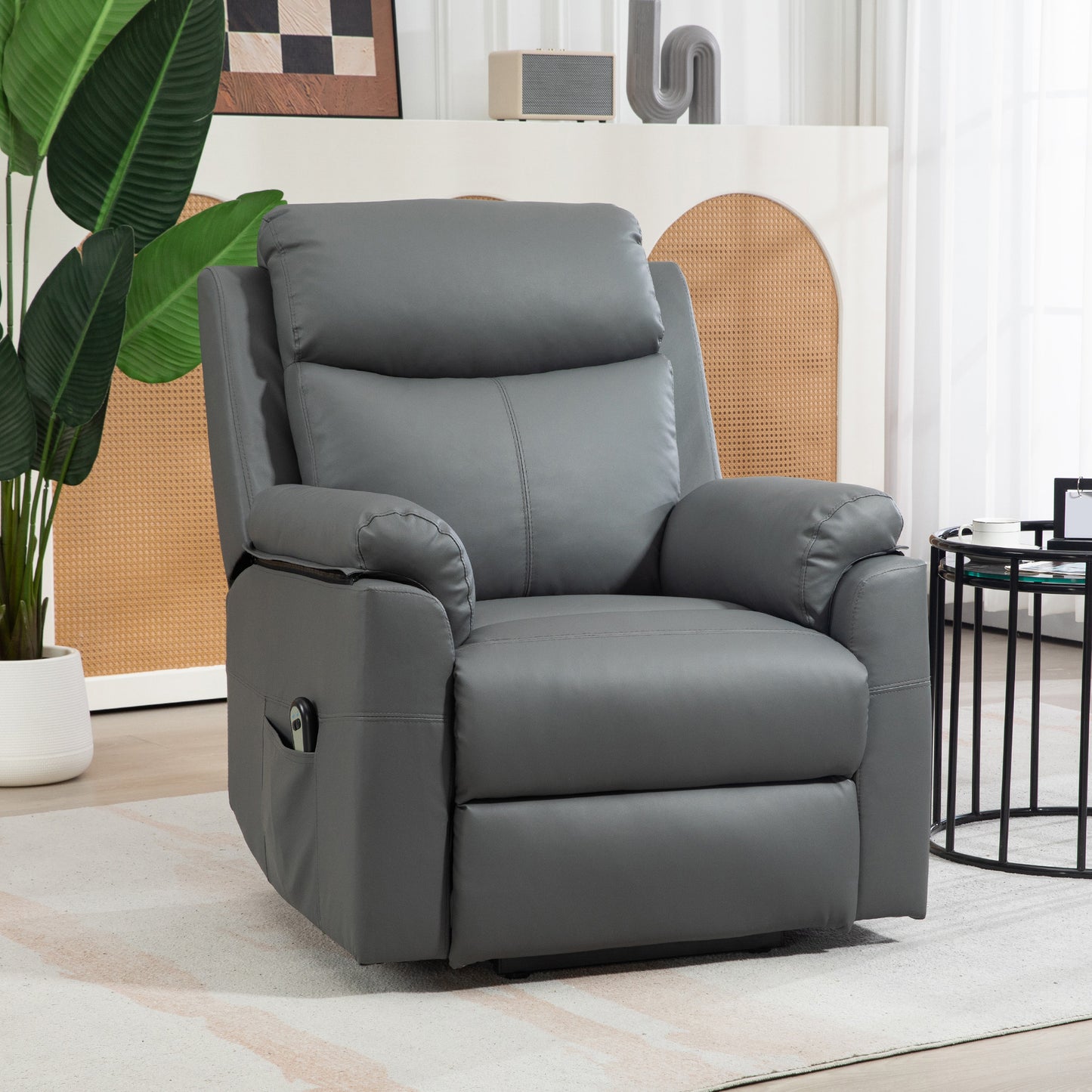Power Lift Chair Electric Riser Armchair with Remote Control, Grey
