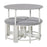 Modern Round Dining Table Set with 4 Upholstered Stools for Dining Room, Kitchen, Dinette