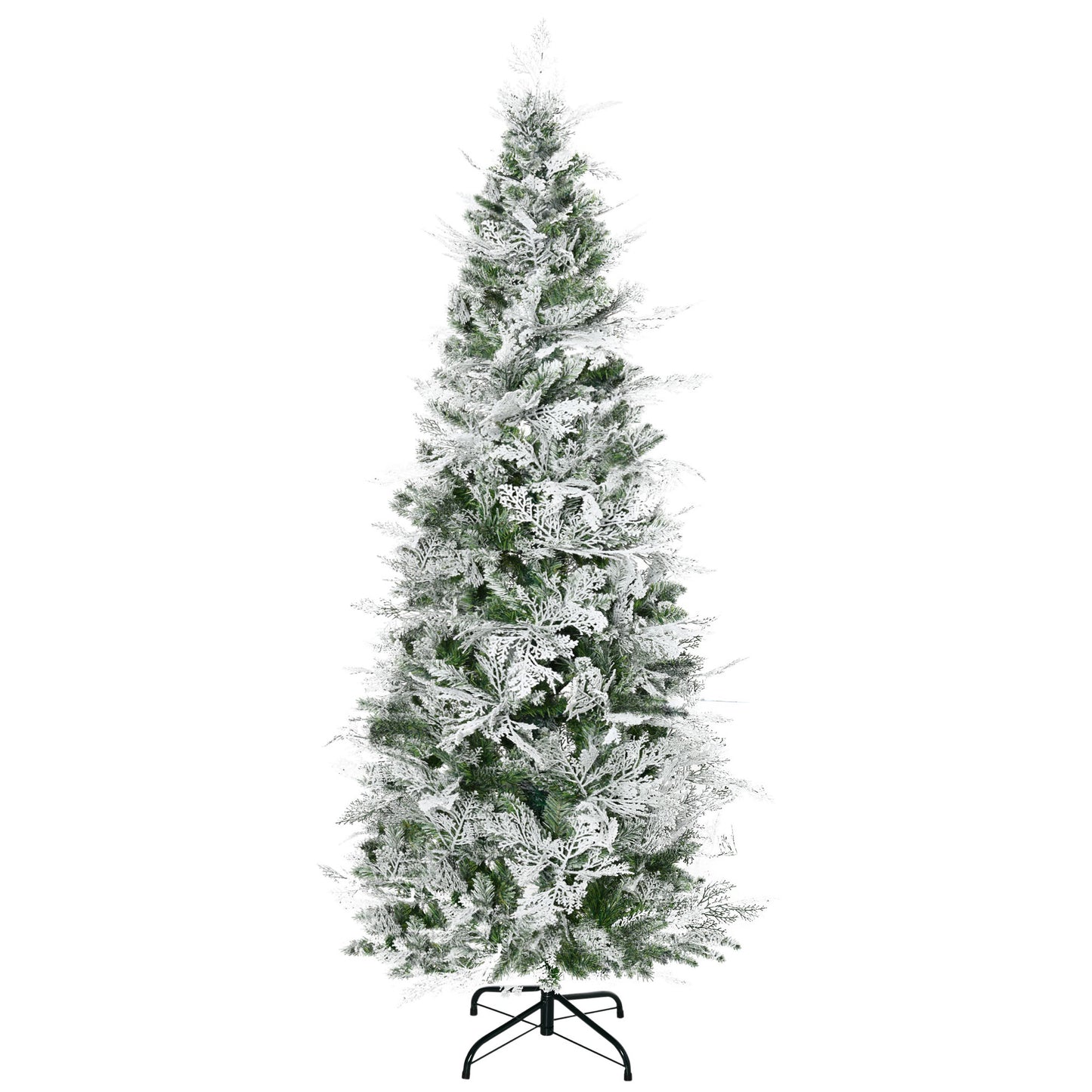 6 Foot Snow Flocked Artificial Christmas Tree Holiday with Pencil Shape