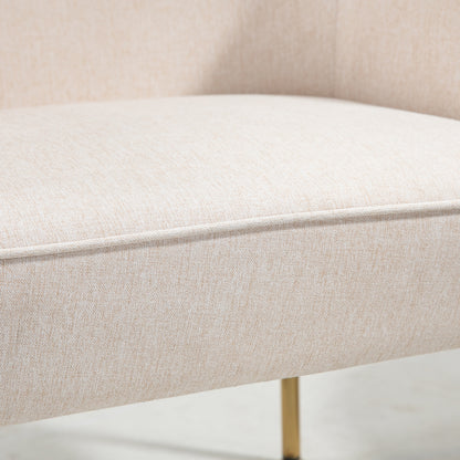 Fabric Armchair Accent Chair w/ Metal Legs for Living Room Bedroom Cream