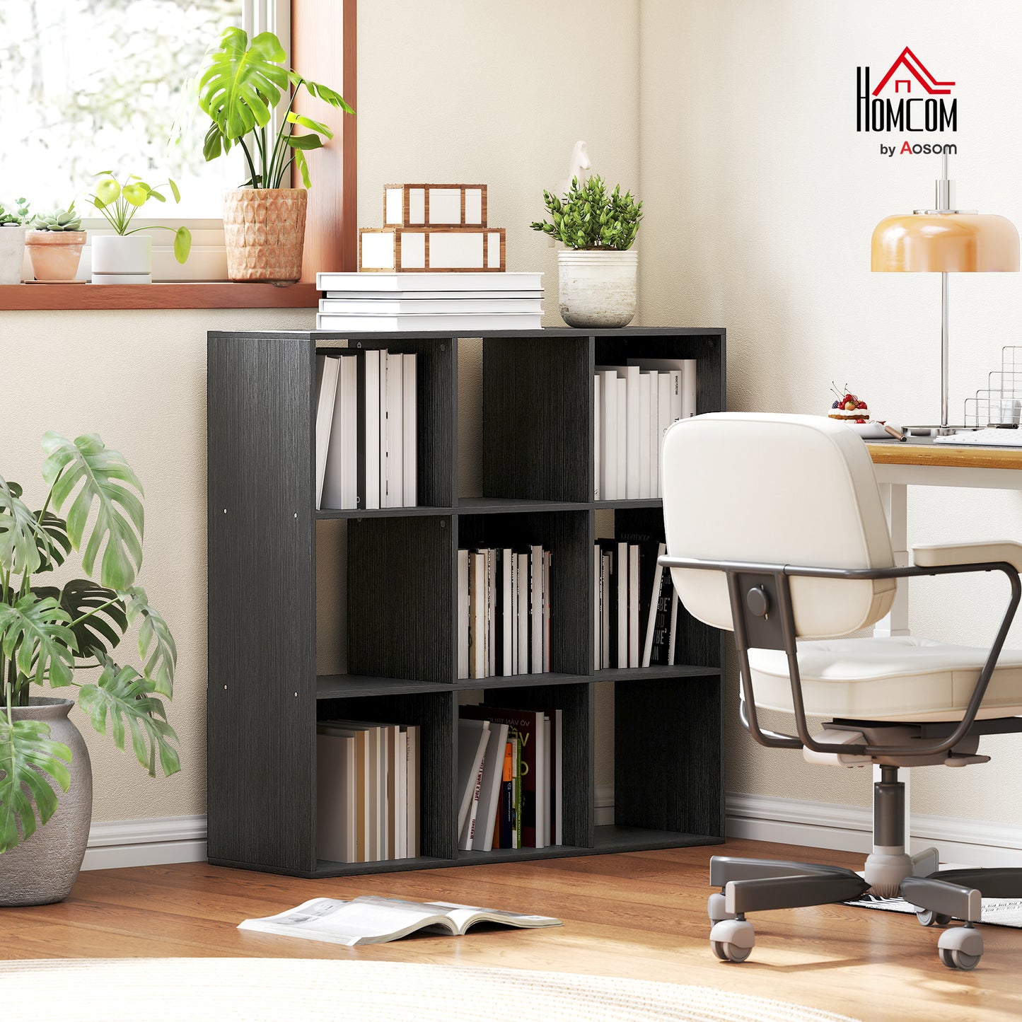 9 Cube Storage Unit Cabinet Bookcase Display Shelves, Black