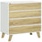 Drawer Chest, 4-Drawer Storage Organiser for Bedroom, Living Room, 80cmx40cmx79.5cm, White and Natural