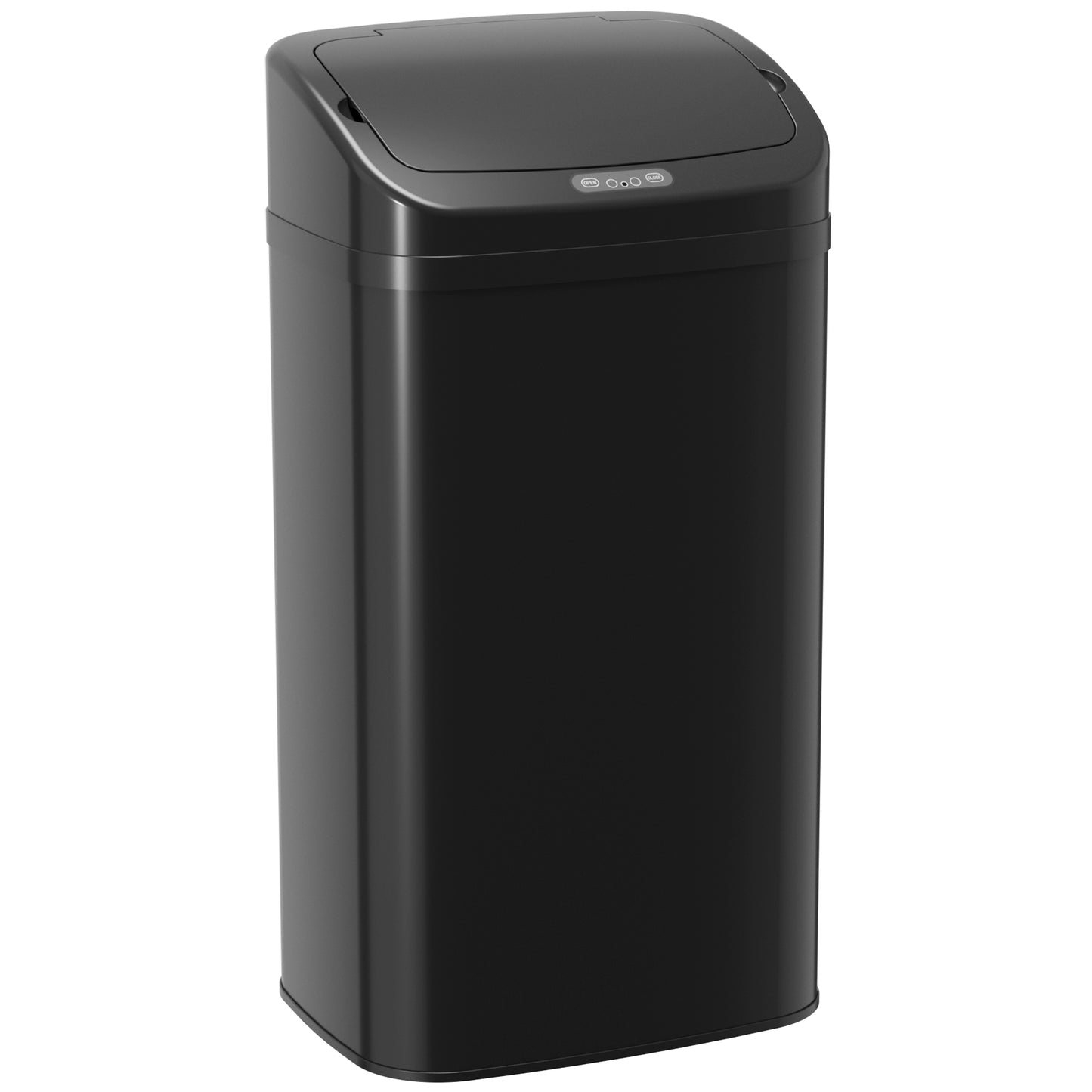 48L Sensor Bin, Stainless Steel Kitchen Bin with Automatic Soft Close Lid and Fingerprint-Proof for Recycling and Waste, Black