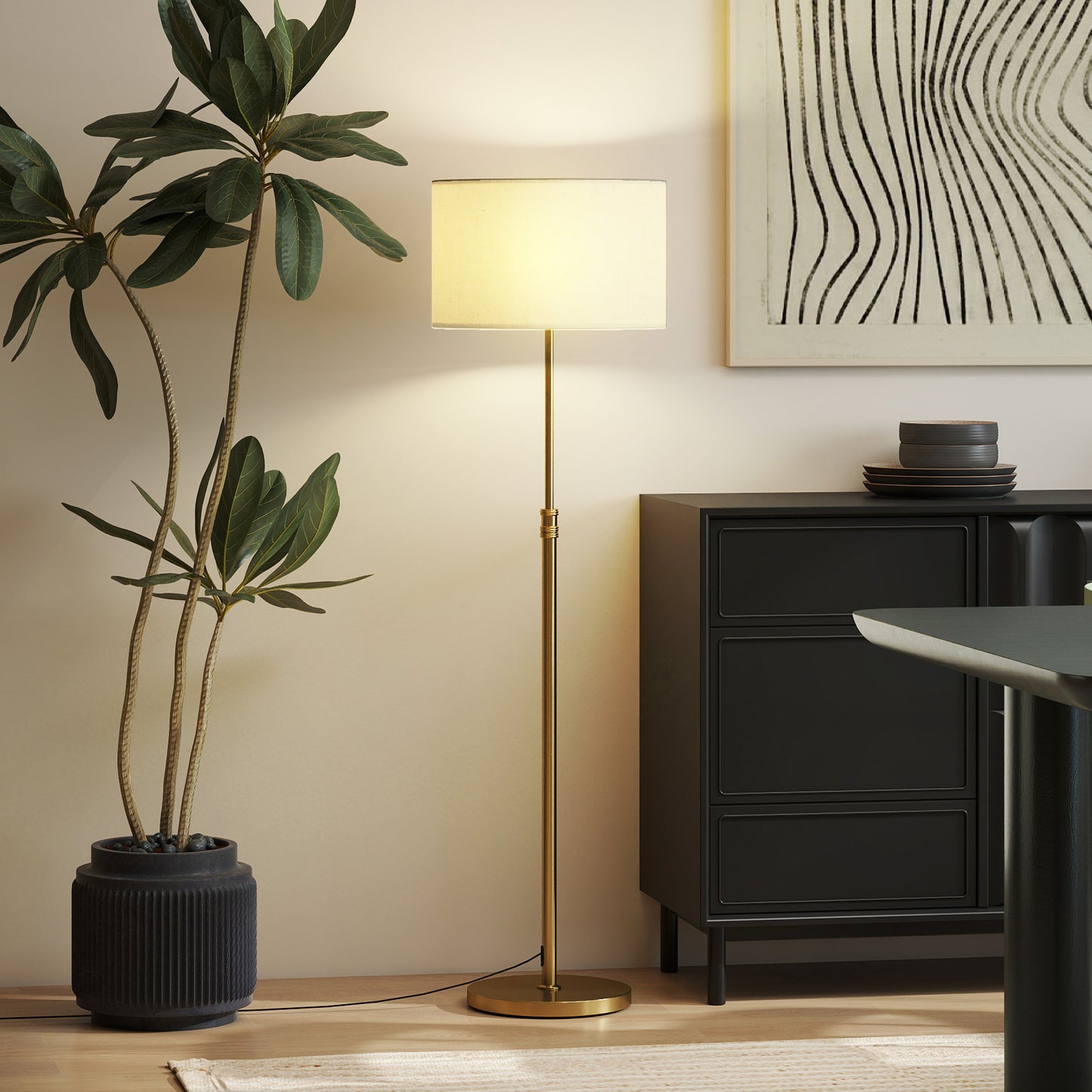 Modern Dimmable Standing Lamp with Adjustable Colour Temperatures