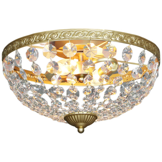 Chandelier Crystal Ceiling Light with E14 Base 2-Lights, Gold