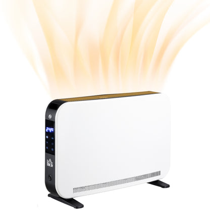 Portable Convector Heater with 24H Timer Adjustable Temperature White