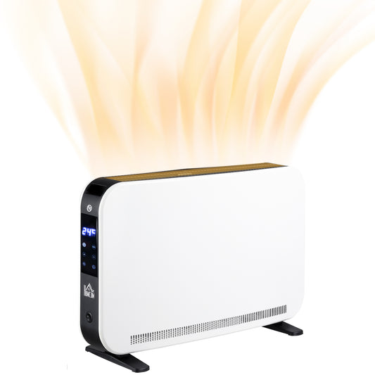 Portable Convector Heater with 24H Timer Adjustable Temperature White