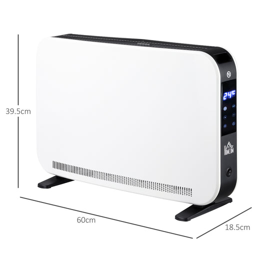 Portable Convector Heater with 24H Timer Adjustable Temperature White