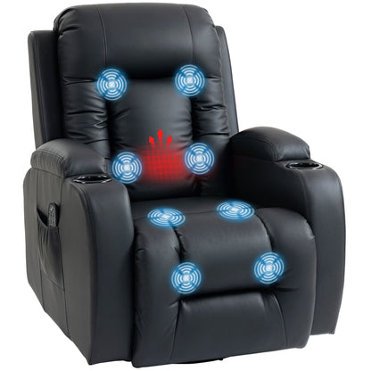 Massage Recliner Chair with 8 Vibration & Heat, Black