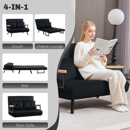 Click Clack 2 Seater Sofa Bed for Living Room, Guest Room, Black