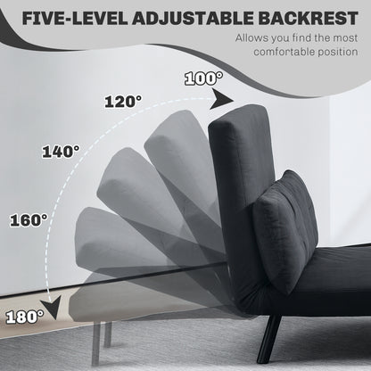 Click Clack 2 Seater Sofa Bed for Living Room, Guest Room, Black