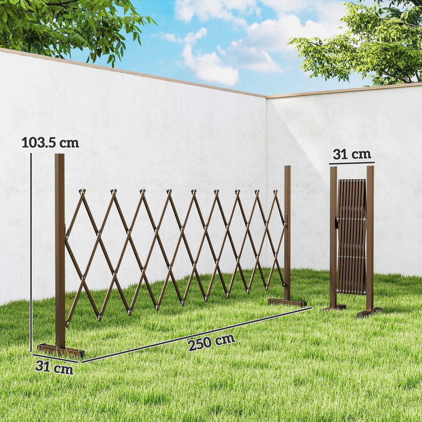 Aluminium Alloy Movable Fence, Pet Safety Fence, Dark Brown