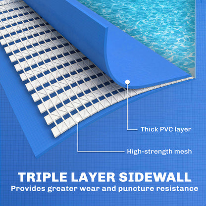 Metal Frame Swimming Pool, Rectangle Frame Pool, 229 x 160 cm, Blue