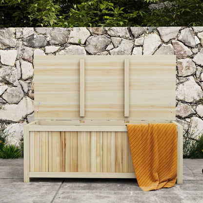 172 Litre Outdoor Storage Box, Wooden terrace Box, Natural