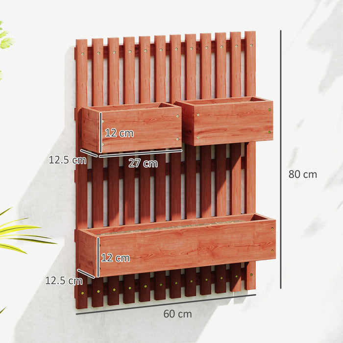 Wooden Garden Planters with Trellis Wall-mounted Raised Garden Bed