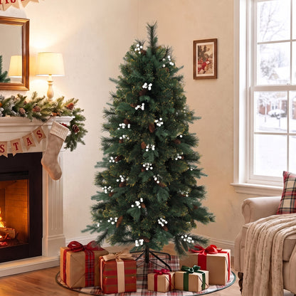 5ft Artificial Christmas Tree with 490 Branch Tips for Holiday Decor