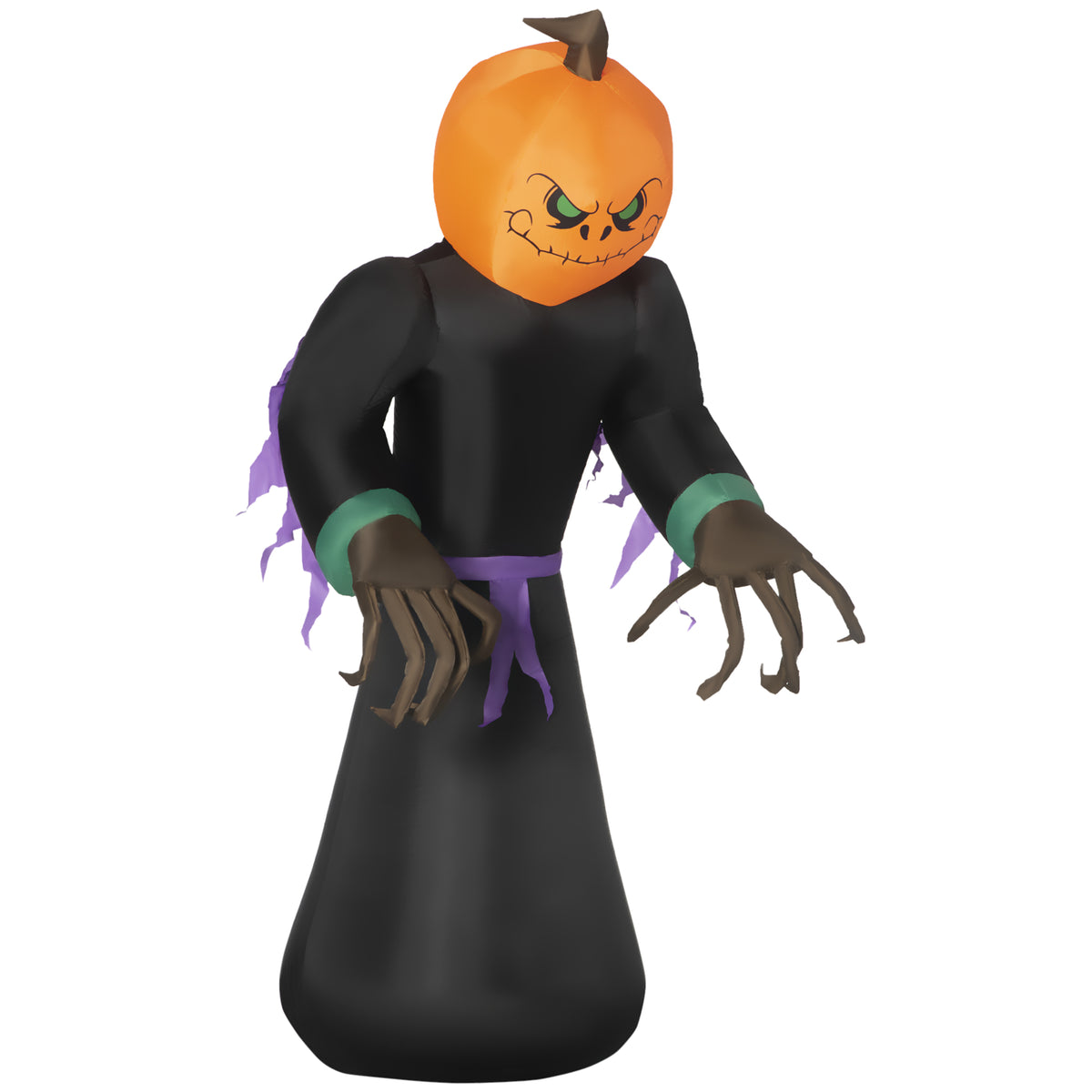 Inflatable 2.1m Tall Pumpkin Man Halloween Yard Decoration Light Up