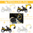 Ride-on Toy Pedal Digger Pretend Play Construction Car with Horn for Kids & Toodler, Yellow