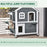 Solid Wood Cat Condos Pet House Water Proof Outdoor 2-Floor Villa, Grey