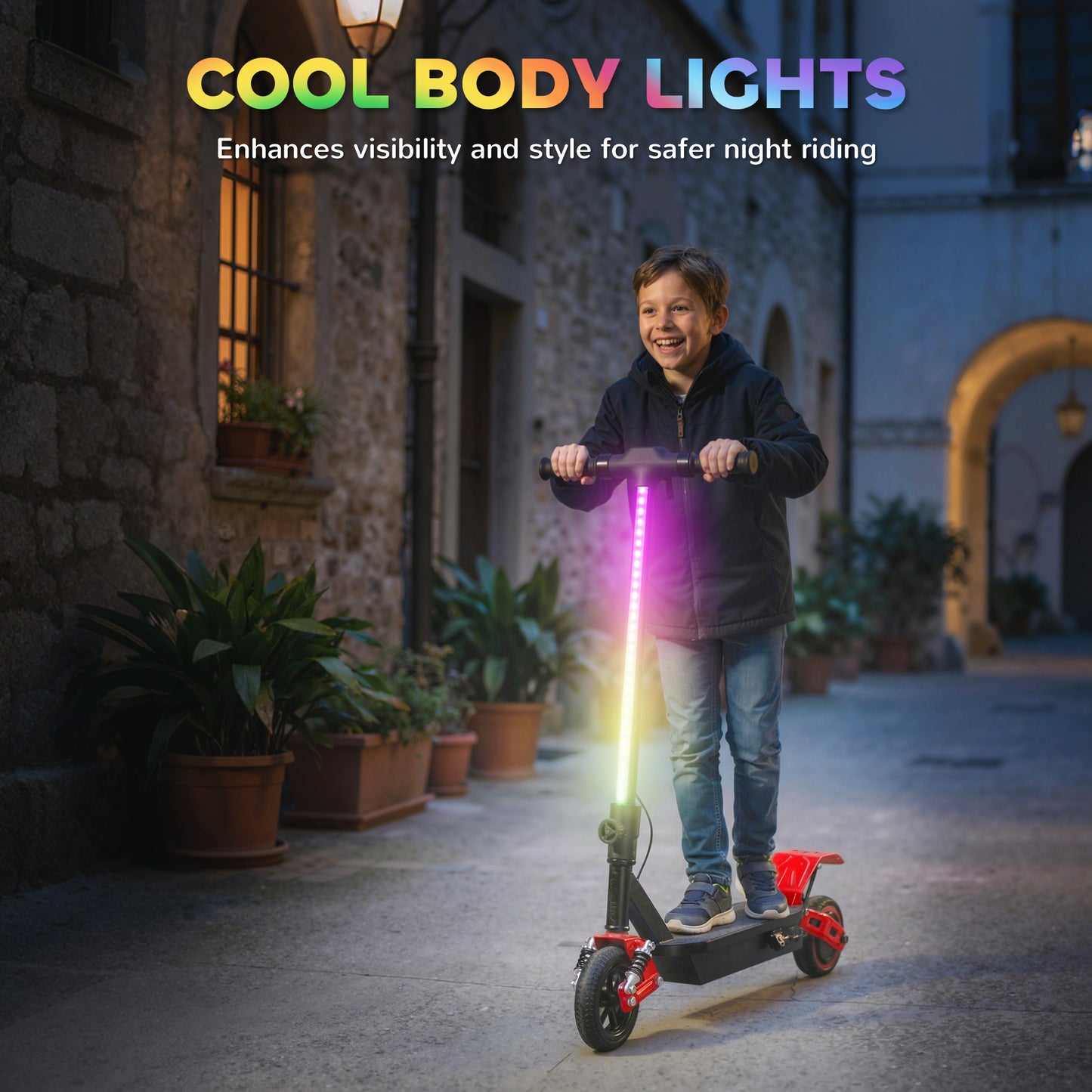 Electric Scooter for Kids with LCD Display, Up to 15 KM/H, Red