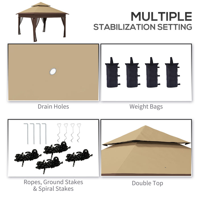 3 x 3(m) Pop Up Gazebo with Mosquito Netting, 1 Person Easy up Marquee Party Tent with 1-Button Push, Carry Bag, Sandbags