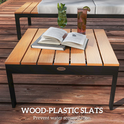 4 Seater Garden Corner Sofa Set with Removable Thick Cushions Teak