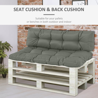2Pcs Tufted Pallet Cushions Seat Pad Back Cushion Indoor Outdoor