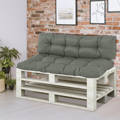 2Pcs Tufted Pallet Cushions Seat Pad Back Cushion Indoor Outdoor