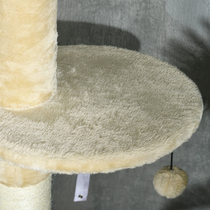 255cm Cat Tree Tower for Indoor Cats, with Scratching Post, Cat House, Platform - Beige