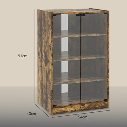 4-Tier Hi-Fi Stand with Adjustable Shelves, Rustic Brown