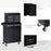 DURHAND Tool Chest 2 in 1 Metal Tool Cabinet Storage Box with 5 Drawers Pegboard Wheels 60x28x104.5cm Black