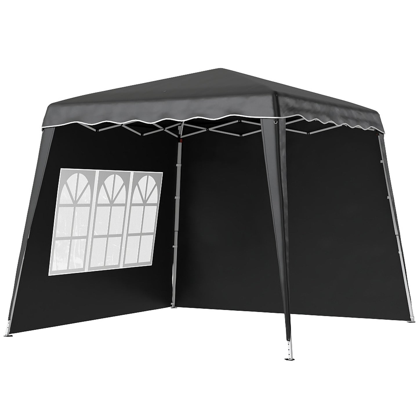 2.4 x 2.4m UV50+ Pop Up Gazebo Canopy Tent with Carry Bag, Black