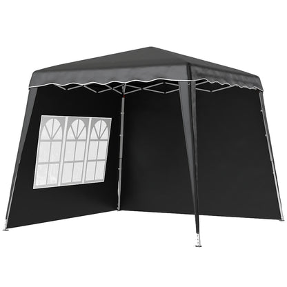 2.4 x 2.4m UV50+ Pop Up Gazebo Canopy Tent with Carry Bag, Black