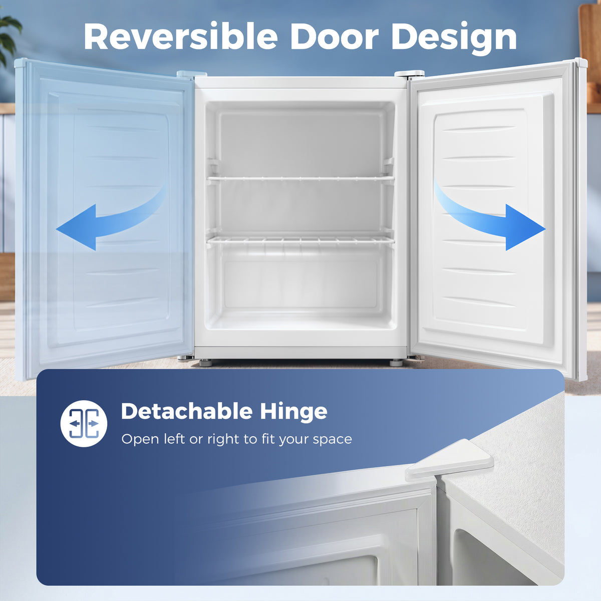 59.1L Tabletop Freezer with Reversible Door - White