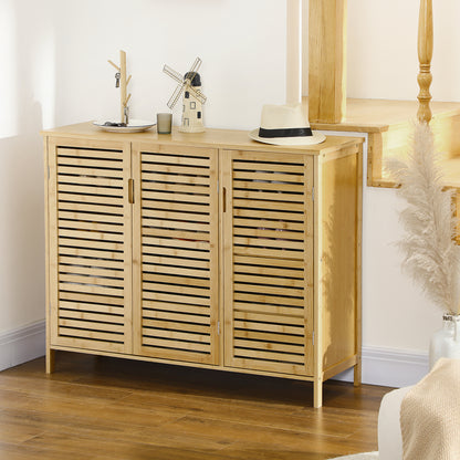 Rustic Shoe Cabinet, Shoe Storage Cabinet for 16 pairs of shoes
