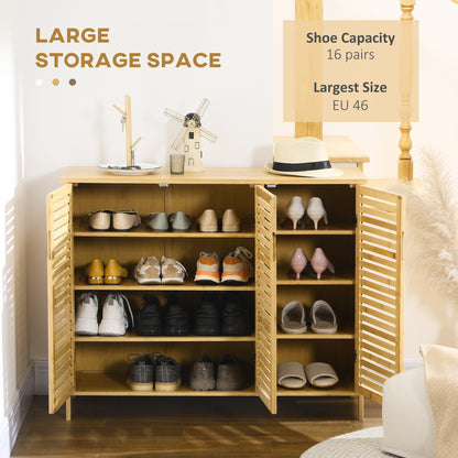 Rustic Shoe Cabinet, Shoe Storage Cabinet for 16 pairs of shoes