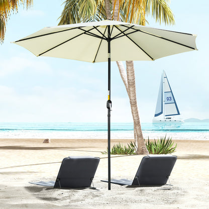 3(m) Patio Umbrella Outdoor Sunshade Canopy w/ Tilt & Crank Beige