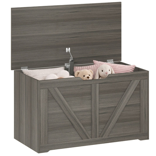Storage Trunk for Living Room, with Safety Hinge, 80cm, Dark Grey