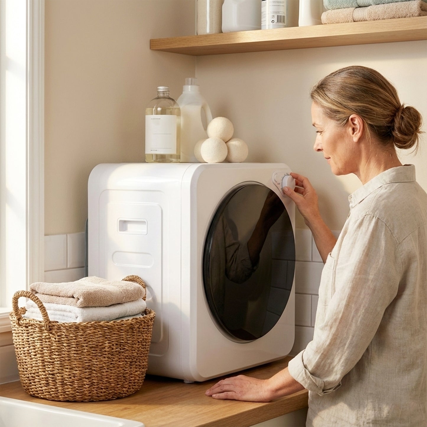4kg Front Load Laundry Dryer with 2 Power Modes, White