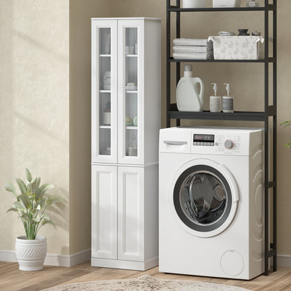 Tall Bathroom Storage Cabinet, 6-Tier Bathroom Cabinet, White