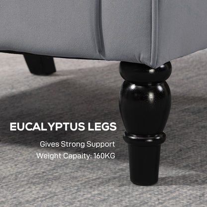 Accent Armchair Home Furniture Retro Tufted Club Fabric Light Grey