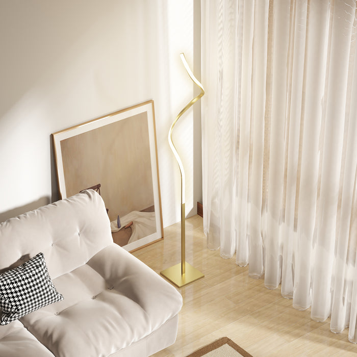 LED Floor Lamp, Standing Lamp with3 Adjustable Brightness Gold Tone