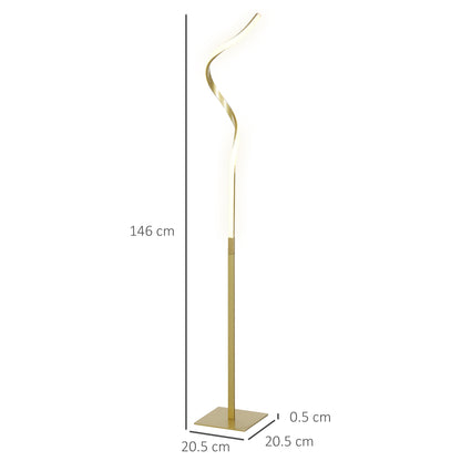 LED Floor Lamp, Standing Lamp with3 Adjustable Brightness Gold Tone