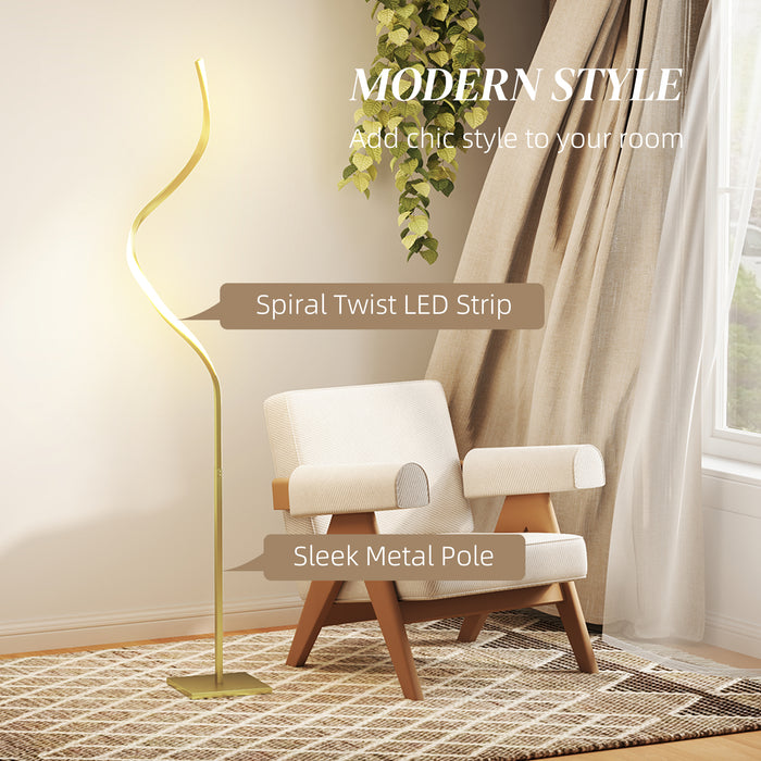 LED Floor Lamp, Standing Lamp with3 Adjustable Brightness Gold Tone