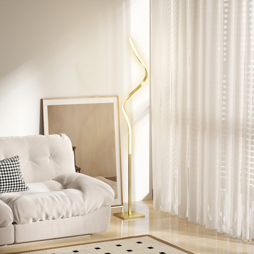 LED Floor Lamp, Standing Lamp with3 Adjustable Brightness Gold Tone