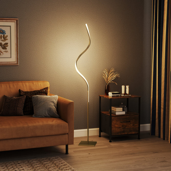 LED Floor Lamp, Standing Lamp with3 Adjustable Brightness Gold Tone