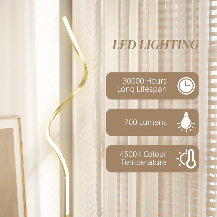 LED Floor Lamp, Standing Lamp with3 Adjustable Brightness Gold Tone