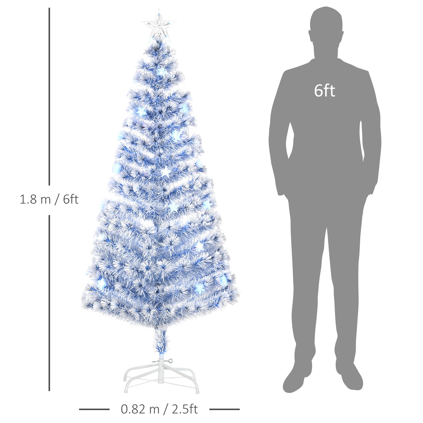 Artificial Fibre Optic Christmas Tree Seasonal Decoration w/ 26 LED